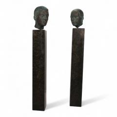 George Kolbe Set of 2 Bronze sculptures on granite steles by a student of Georg Kolbe 1925 - 4737946