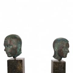 George Kolbe Set of 2 Bronze sculptures on granite steles by a student of Georg Kolbe 1925 - 4737950