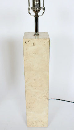George Kovacs Pair of George Kovacs Solid Travertine Table Lamps 1970s - 2851614