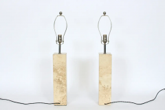 George Kovacs Pair of George Kovacs Solid Travertine Table Lamps 1970s - 2851619
