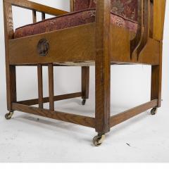 George Montague Ellwood G M Ellwood attributed Arts Crafts Armchair with Morris Co Bird Fabric - 4191774