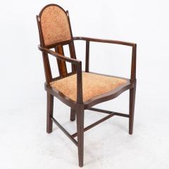 George Montague Ellwood G M Ellwood for J S Henry Arts Crafts armchair with mother of pearl inlays - 4236479