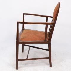 George Montague Ellwood G M Ellwood for J S Henry Arts Crafts armchair with mother of pearl inlays - 4236486