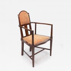 George Montague Ellwood G M Ellwood for J S Henry Arts Crafts armchair with mother of pearl inlays - 4237615