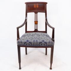 George Montague Ellwood G M Ellwood for J S Henry attri An English Arts and Crafts mahogany armchair - 4236705