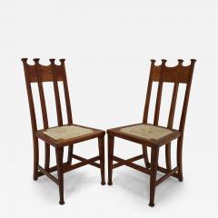 George Montague Ellwood George Montague Ellwood Made by J S Henry a Pair of Matching Oak Dining Chairs - 4206013