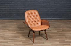 George Mulhauser George Mulhauser Tufted Leather Walnut Lounge Chairs for Plycraft - 4248488