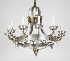 George N Antiques Renaissance Style Brass and Pewter 12 Arm Chandelier - 2117073