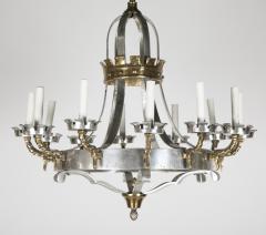 George N Antiques Renaissance Style Brass and Pewter 12 Arm Chandelier - 2117076