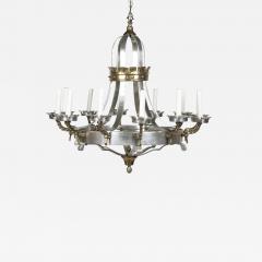 George N Antiques Renaissance Style Brass and Pewter 12 Arm Chandelier - 2120260