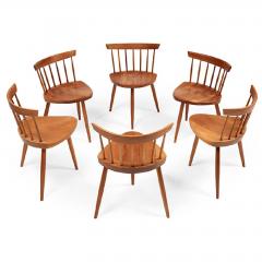 George Nakashima A Magnificent Early Set of Round Table with Mira Chairs by George Nakshima - 447269