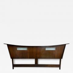 George Nakashima Fabulous Nakashima Style Walnut King Size Lighted Headboard Mid Century Modern - 4362147