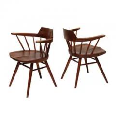 George Nakashima George Nakashima Armchairs Black Walnut Signed with Clients Name - 3927161