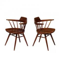 George Nakashima George Nakashima Armchairs Black Walnut Signed with Clients Name - 3927165