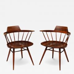 George Nakashima George Nakashima Armchairs Black Walnut Signed with Clients Name - 3931053