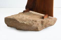 George Nakashima George Nakashima English Walnut Free Edge Room Divider on Granite Base 1955 - 4650829
