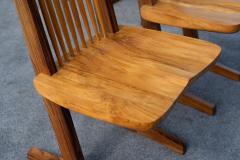 George Nakashima George Nakashima Inspired Set of Four Conoid Style Dining Chairs Mixed Hardwoods - 4222883