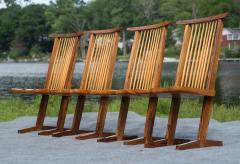 George Nakashima George Nakashima Inspired Set of Four Conoid Style Dining Chairs Mixed Hardwoods - 4222898