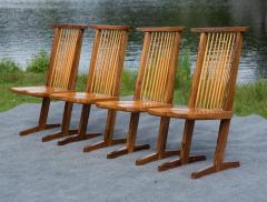 George Nakashima George Nakashima Inspired Set of Four Conoid Style Dining Chairs Mixed Hardwoods - 4222901