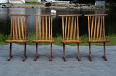 George Nakashima George Nakashima Inspired Set of Four Conoid Style Dining Chairs Mixed Hardwoods - 4222904
