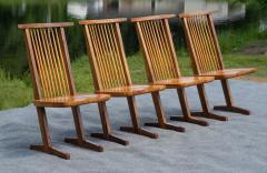 George Nakashima George Nakashima Inspired Set of Four Conoid Style Dining Chairs Mixed Hardwoods - 4222906
