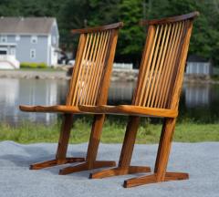 George Nakashima George Nakashima Inspired Set of Four Conoid Style Dining Chairs Mixed Hardwoods - 4222922
