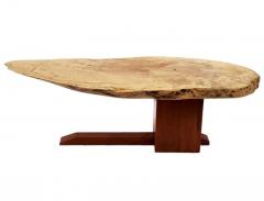 George Nakashima Mid Century Modern Studio Made Live Edge Coffee Table in Walnut Elm Woods - 3511369