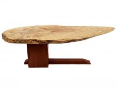 George Nakashima Mid Century Modern Studio Made Live Edge Coffee Table in Walnut Elm Woods - 3511373