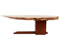 George Nakashima Mid Century Modern Studio Made Live Edge Coffee Table in Walnut Elm Woods - 3511374