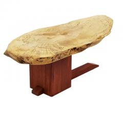 George Nakashima Mid Century Modern Studio Made Live Edge Coffee Table in Walnut Elm Woods - 3511441