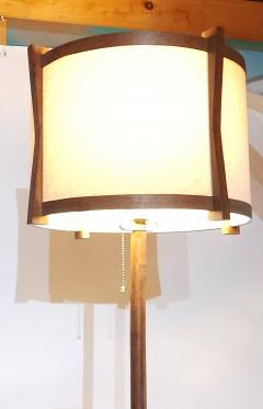 George Nakashima Nakashima Style Black Walnut Floor Lamp Organic Modern Design 1980s - 4453585