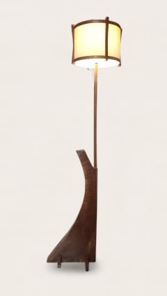 George Nakashima Nakashima Style Black Walnut Floor Lamp Organic Modern Design 1980s - 4454370
