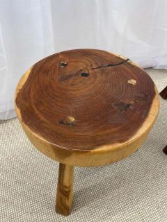 George Nakashima Pair Mid Century Modern Nakashima Style Organic Wooden Two Stools Side Tables - 2616737