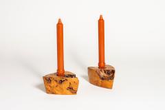 George Nakashima Pair of Burl Candle Holders - 3073119