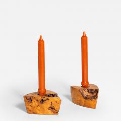 George Nakashima Pair of Burl Candle Holders - 3074770