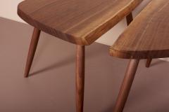 George Nakashima Pair of Nakashima Studio Mira Nakashima Wepman Side Tables in Walnut US 2021 - 2100295