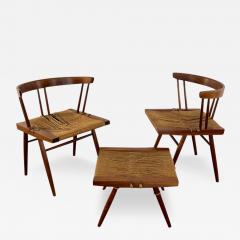 George Nakashima Set of Grass Seated Chairs and Stool by George Nakashima Circa 1960s - 3699273