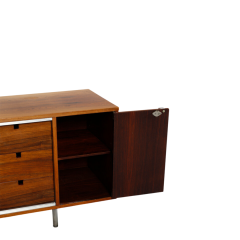 George Nelson 1950s George Nelson rosewood Executive Office Group desk w cabinets - 4401312