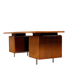 George Nelson 1950s George Nelson rosewood Executive Office Group desk w cabinets - 4401314