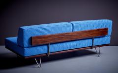 George Nelson George Nelson Daybed Sofa in Blue Checker Reupholstery by Alexander Girard - 3235436