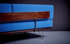 George Nelson George Nelson Daybed Sofa in Blue Checker Reupholstery by Alexander Girard - 3235439