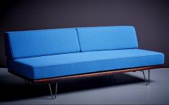 George Nelson George Nelson Daybed Sofa in Blue Checker Reupholstery by Alexander Girard - 3235441
