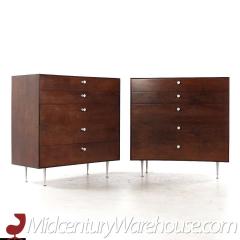 George Nelson George Nelson Mid Century Rosewood Thin Edge 5 Drawer Chest Pair - 3684462