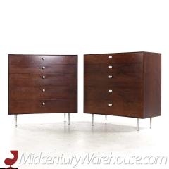 George Nelson George Nelson Mid Century Rosewood Thin Edge 5 Drawer Chest Pair - 3684463