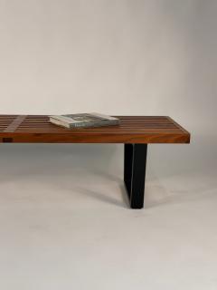 George Nelson George Nelson Platform Bench in Walnut and Black Lacquered Base - 4232654