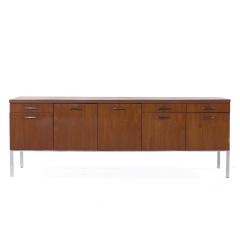 George Nelson George Nelson Style Mid Century Walnut and Chrome File Credenza - 3969641