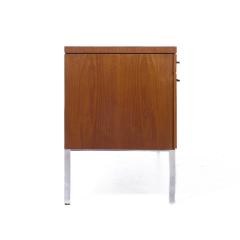 George Nelson George Nelson Style Mid Century Walnut and Chrome File Credenza - 3969650