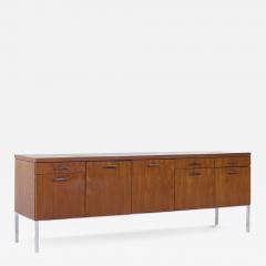 George Nelson George Nelson Style Mid Century Walnut and Chrome File Credenza - 3973264