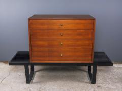 George Nelson George Nelson Walnut Chest on Ebonized Slat Bench 1950s Herman Miller - 2497619