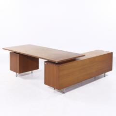 George Nelson George Nelson for Herman Miller 9000 Series Mid Century Walnut Desk and Return - 4124027